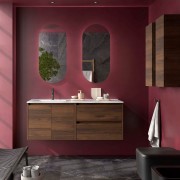 Ensemble meuble et vasque NOJA II 1200 2 tiroirs 2 portes Noyer Maya P450 - SALGAR 118826 