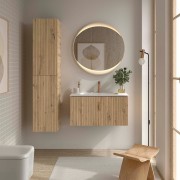 Meuble salle de bain BIBA 800 1 tiroir + 1 tiroir intérieur Chêne Montana H405 P450 - SALGAR 119084 