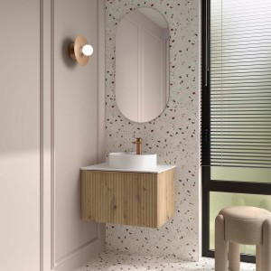 Meuble salle de bain BIBA 700 1 tiroir Chêne Montana H405 P450 - SALGAR 119098 