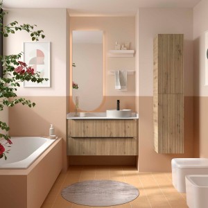 Meuble salle de bain BIBA 1000 2 tiroirs Chêne Montana H540 P450 - SALGAR 119117 