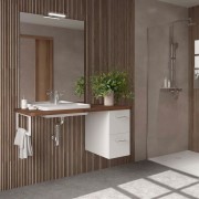 Ensemble salle de bain EASY BATH PMR 1200 droite Noyer Maya P540 - SALGAR 119289 