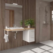 Ensemble salle de bain EASY BATH PMR 1200 droite Chêne Montana P540 - SALGAR 119291 