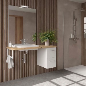 Ensemble salle de bain EASY BATH PMR 1200 droite Chêne Montana P540 - SALGAR 119291 