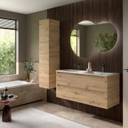 Meuble salle de bain MONTERREY 1200 2 tiroirs Chêne Montana H540 P450 - SALGAR 119327 