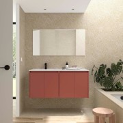 Ensemble Meuble Plan Vasque Miroir Applique NOJA II 1200 4 portes Red satin P450 - SALGAR 119680 