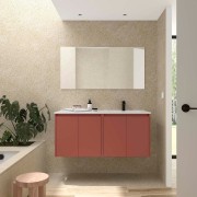 Ensemble Meuble Plan Vasque Miroir Applique NOJA II 1200 4 portes Red satin P450 - SALGAR 119690 