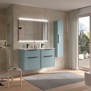 Ensemble meuble vasque salle de bain LUVA 1200 2 tiroirs Aqua P450 - SALGAR 119764 