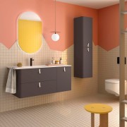 Meuble salle de bain UNIIQ 1200 2T1P droite - vasque à gauche Ebrom H540 P450 - SALGAR 119893 