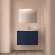Ensemble meuble et vasque NOJA II 800 2 portes Blue satin P450 - SALGAR 105044 