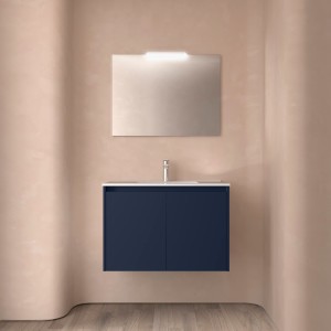 Ensemble meuble et vasque NOJA II 800 2 portes Blue satin P450 - SALGAR 105044 