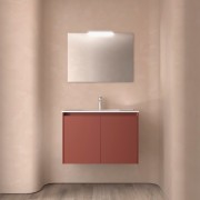 Ensemble meuble et vasque NOJA II 800 2 portes Red satin P450 - SALGAR 105046 