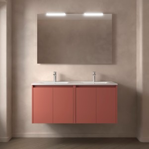 Ensemble meuble et vasque NOJA II 1200 4 portes Red satin P450 - SALGAR 105055 