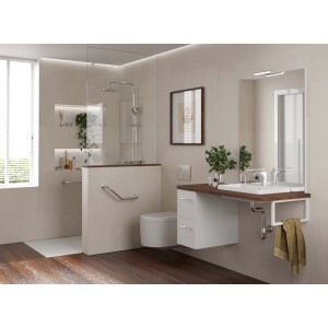 Ensemble salle de bain EASY BATH PMR 1200 gauche Noyer Maya P540 - SALGAR 119292 