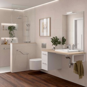 Ensemble salle de bain EASY BATH PMR 1200 gauche Chêne Sienna P540 - SALGAR 119293 