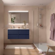 Ensemble Meuble Plan Vasque Miroir Applique NOJA II 1200 4 tiroirs Blue satin P450 - SALGAR 119708 