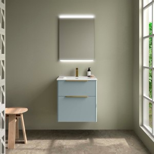 Ensemble meuble et vasque LUVA 600 2 tiroirs Aqua P450 - SALGAR 119750 