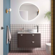 Meuble salle de bain UNIIQ 900 2T1P gauche - vasque à droite Ebrom H540 P450 - SALGAR 119890 