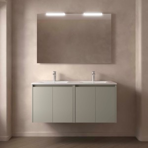 Ensemble meuble et vasque NOJA II 1200 4 portes Gris satiné P450 - SALGAR 118463 