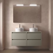 Ensemble Meuble de salle de bain et plan de toilette NOJA II 1200 4 tiroirs Gris satiné P450 - SALGAR 118510 