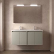 Ensemble Meuble Plan Vasque Miroir Applique NOJA II 1200 4 portes Gris satiné P450 - SALGAR 118562 