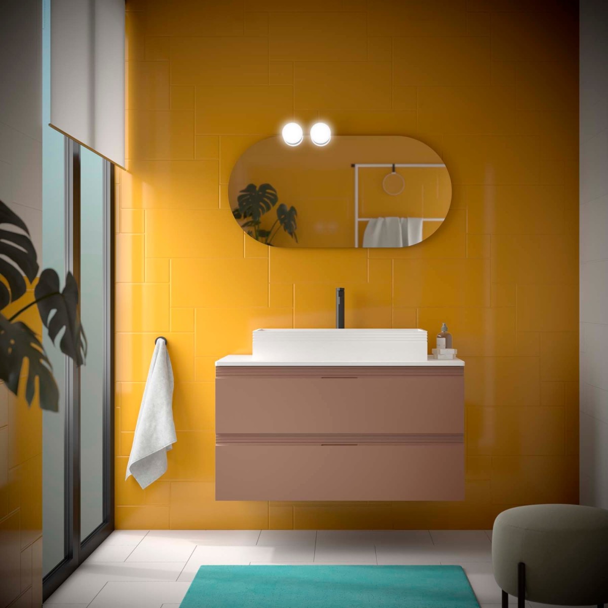 Meuble salle de bain EA 1000 2 tiroirs Cajun H540 P450 - SALGAR 119052 