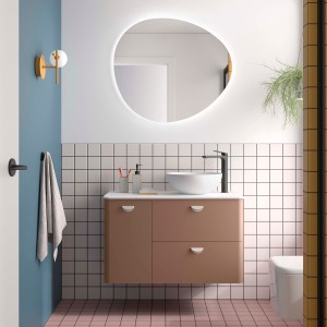 Meuble salle de bain UNIIQ 900 2T1P gauche - vasque à droite Cajun H540 P450 - SALGAR 119878 