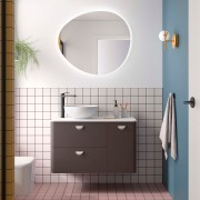 Meuble salle de bain UNIIQ 900 2T1P droite - vasque à gauche Ebrom H540 P450 - SALGAR 119892 