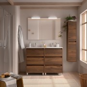 Ensemble meuble et vasque NOJA II 1200 6 tiroirs Noyer Maya P450 - SALGAR 106240 