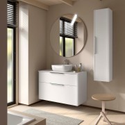 Ensemble Meuble de salle de bain et plan de toilette LUVA 1000 2 tiroirs Blanc satiné P450 - SALGAR 117761 