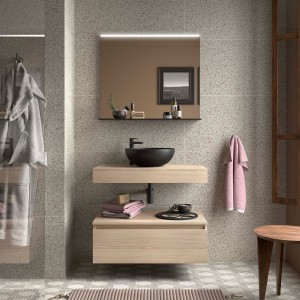 Plan de toilette DOMUS 800 Chêne Sienna H100 P450 - SALGAR 117912 