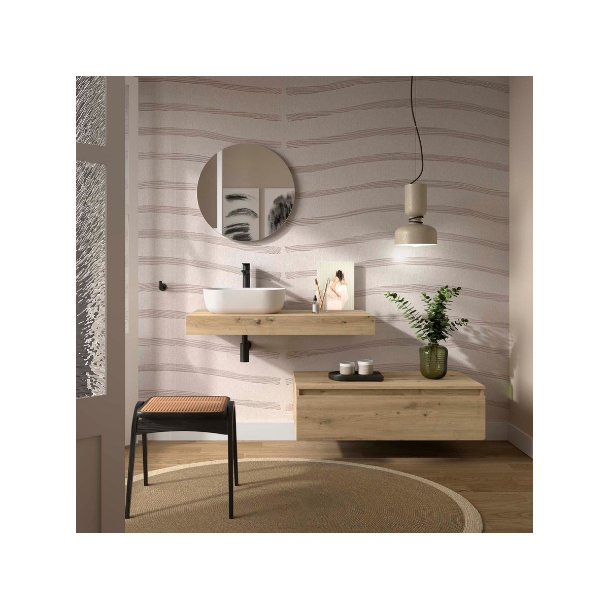 Plan de toilette DOMUS 1000 Chêne Montana H100 P450 - SALGAR 117921 