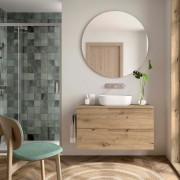 Ensemble Meuble de salle de bain et plan de toilette VIMA 1000 2 tiroirs Chêne Montana P450 - SALGAR 117954 