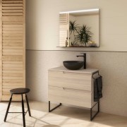 Ensemble Meuble de salle de bain et plan de toilette VIMA 800 2 tiroirs Chêne Sienna P450 - SALGAR 117965 