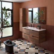 Ensemble meuble et vasque VIMA 1200 4 tiroirs Noyer Maya P450 - SALGAR 118668 