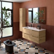 Ensemble meuble et vasque VIMA 1200 4 tiroirs Chêne Montana P450 - SALGAR 118670 