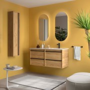 Ensemble meuble vasque salle de bain ATTILA 1200 4 tiroirs Chêne Africain P450 - SALGAR 118694 