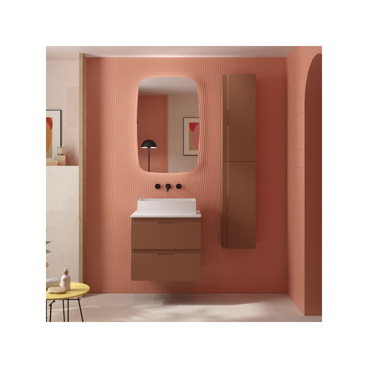 Meuble salle de bain EA 600 2 tiroirs Cajun H540 P450 - SALGAR 119040 