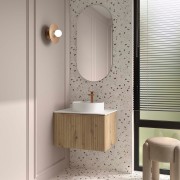 Meuble salle de bain BIBA 600 1 tiroir + 1 tiroir intérieur Chêne Montana H405 P450 - SALGAR 119082 