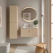 Meuble salle de bain BIBA 900 1 tiroir + 1 tiroir intérieur Chêne Sienna H405 P450 - SALGAR 119090 