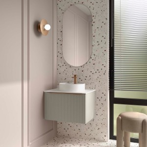 Meuble salle de bain BIBA 700 1 tiroir Gris de lune H405 P450 - SALGAR 119093 
