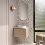 Meuble salle de bain BIBA 700 1 tiroir Chêne Sienna H405 P450 - SALGAR 119104 