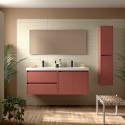 Ensemble Meuble Plan Vasque Miroir Applique NOJA II 1400 2 tiroirs 2 portes Red satin P450 - SALGAR 119260 