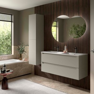 Meuble salle de bain MONTERREY 1200 2 tiroirs Gris de lune H540 P450 - SALGAR 119321 