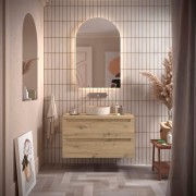 Meuble salle de bain MONTERREY 1000 2 tiroirs Chêne Montana H540 P450 - SALGAR 119326 