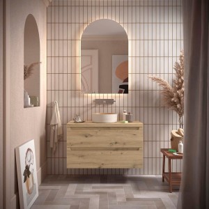 Meuble salle de bain MONTERREY 1000 2 tiroirs Chêne Montana H540 P450 - SALGAR 119326 