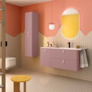 Meuble salle de bain UNIIQ 1200 2T1P gauche - vasque à droite Rose blush H540 P450 - SALGAR 119875 