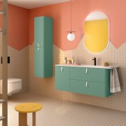 Meuble salle de bain UNIIQ 1200 2T1P gauche - vasque à droite Dusty Teal H540 P450 - SALGAR 119885 