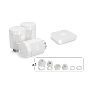 Smart TRV Starter Pack | Pack connecté adapt 3 têtes thermostatiques - Delta Dore 6053090 