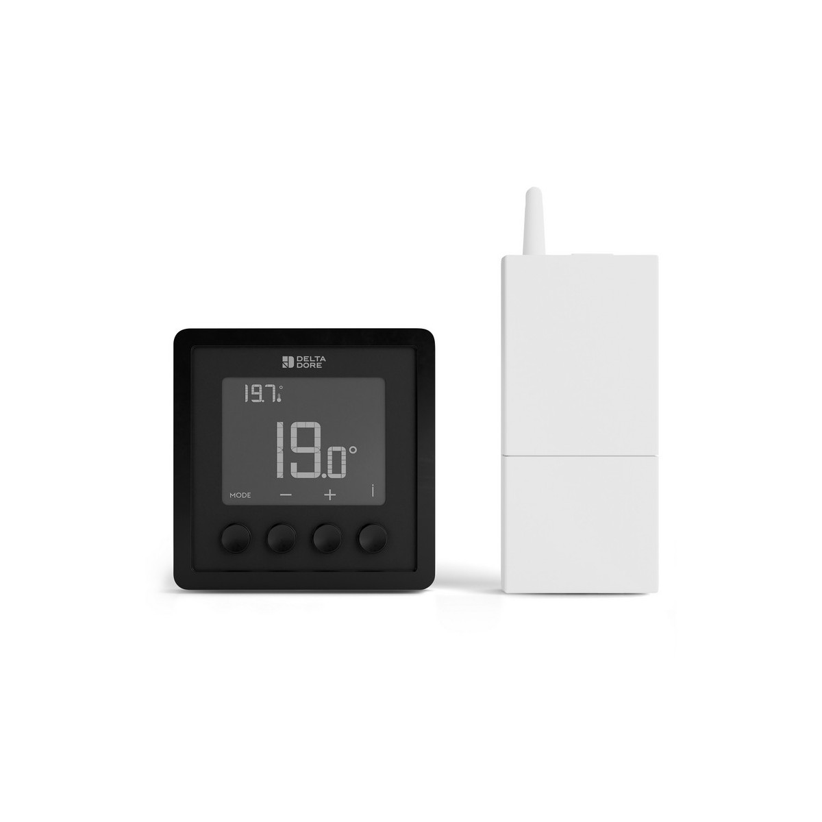 Tybox RF 210 BK | Thermostat sans-fil hydraulique et aéraulique - noir - Delta Dore 6051150 