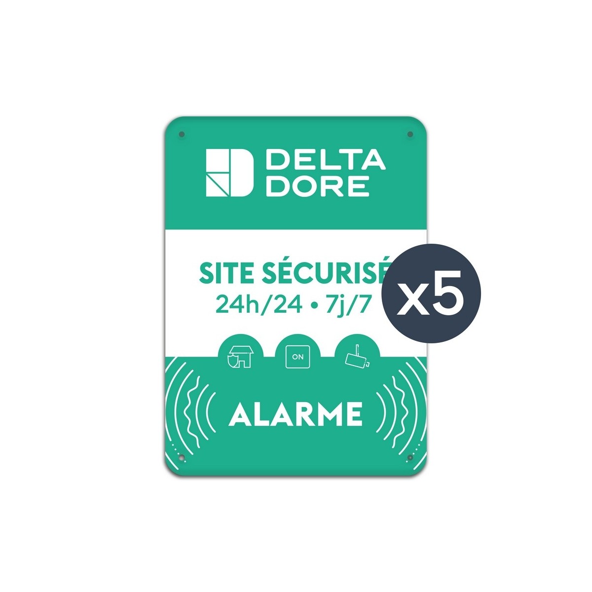 Plaque alu site sécurisé Delta Dore - Delta Dore 6416239 